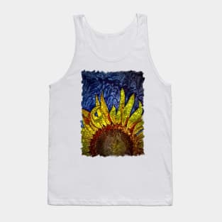 Sunflower And Blue Sky Mosaic Art Design Tank Top